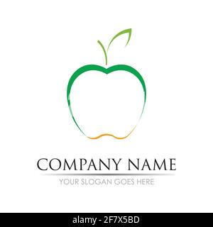 Apple vector illustration design icon logo template Stock Vector