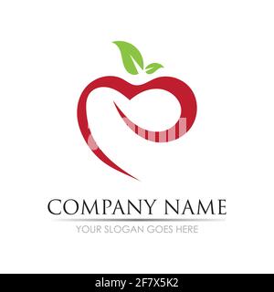 Apple vector illustration design icon logo template Stock Vector