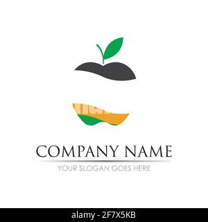 Apple vector illustration design icon logo template Stock Vector
