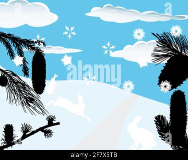 Christmas theme. Vector illustration with clipping mask. Stock Vector