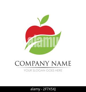 Apple vector illustration design icon logo template Stock Vector