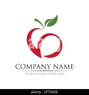 Apple vector illustration design icon logo template Stock Vector