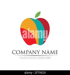 Apple vector illustration design icon logo template Stock Vector