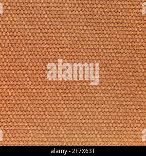 Rustic canvas fabric texture in dark orange woven  color. Stock Photo
