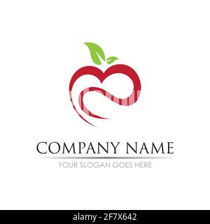 Apple vector illustration design icon logo template Stock Vector