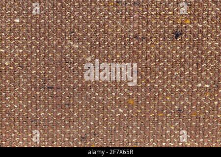 Rustic canvas fabric texture in brown woven color. Stock Photo