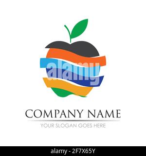 Apple vector illustration design icon logo template Stock Vector