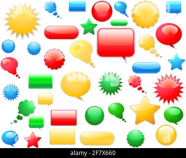 Set of different web glossy vector elements Stock Vector