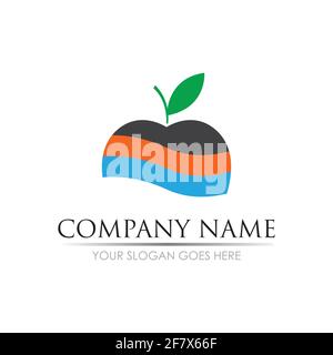 Apple vector illustration design icon logo template Stock Vector