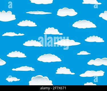 Seamless fluffy cloudy background for design use Stock Vector