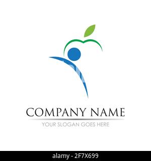 Apple vector illustration design icon logo template Stock Vector