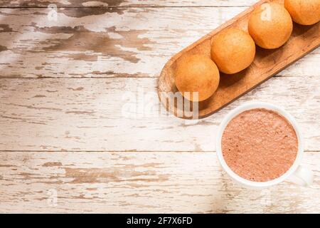 Traditional Colombian buñuelo - Deep Fried Cheese Bread. Stock Photo