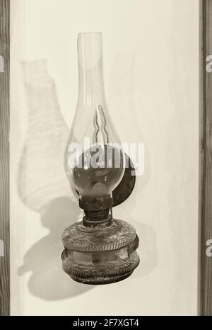Old kerosene lamp in vintage style Stock Photo