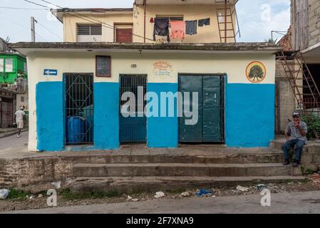 Ration book store architecture building, Cuba Stock Photo