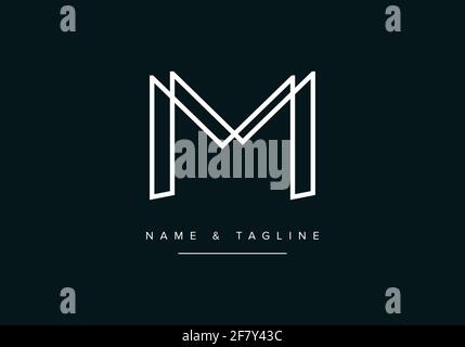 Alphabet Letter M or MM logo icon Stock Vector