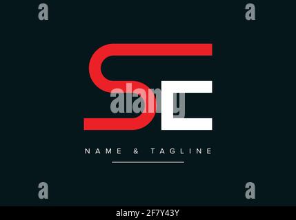 SE or ES Abstract initial monogram letter alphabet logo Stock Vector