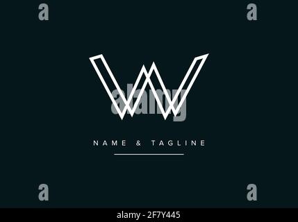 Alphabet letter icon logo WW, W Stock Vector