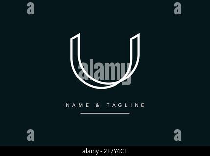 Monogram alphabet letter UU or U Stock Vector