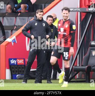 Vitality Stadium, Bournemouth, Dorset, UK. 10th Apr, 2021. English Football League Championship Football, Bournemouth Athletic versus Coventry City; Jonathan Woodgate, manager of Bournemouth Credit: Action Plus Sports/Alamy Live News Stock Photo