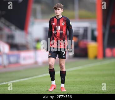 Vitality Stadium, Bournemouth, Dorset, UK. 10th Apr, 2021. English Football League Championship Football, Bournemouth Athletic versus Coventry City; David Brooks of Bournemouth between plays Credit: Action Plus Sports/Alamy Live News Stock Photo