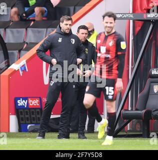 Vitality Stadium, Bournemouth, Dorset, UK. 10th Apr, 2021. English Football League Championship Football, Bournemouth Athletic versus Coventry City; Jonathan Woodgate, manager of Bournemouth Credit: Action Plus Sports/Alamy Live News Stock Photo