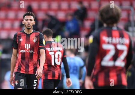 Vitality Stadium, Bournemouth, Dorset, UK. 10th Apr, 2021. English Football League Championship Football, Bournemouth Athletic versus Coventry City; Lloyd Kelly of Bournemouth Credit: Action Plus Sports/Alamy Live News Stock Photo