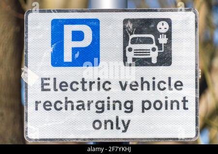 Electric vehicle recharging point only parking restriction