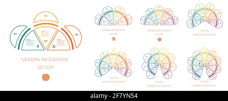 Infographic templates. Three four five six seven eight nine positions for text information.Infographics. Stock Vector