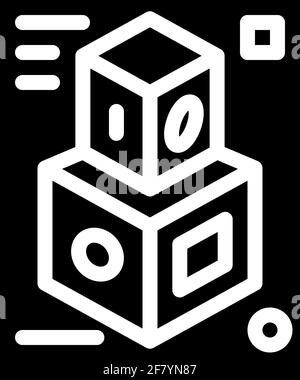 3d shapes glyph icon vector illustration black Stock Vector
