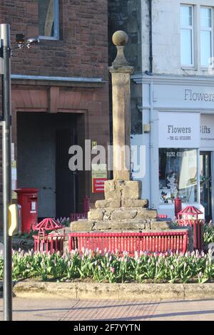 Scotland, Ayrshire, Prestwick, 09 April 2021 . Prestwick Cross Stock Photo