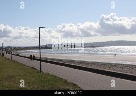 Scotland, Ayrshire, Prestwick, 09 April 2021 .  Prestwick Seafront Stock Photo