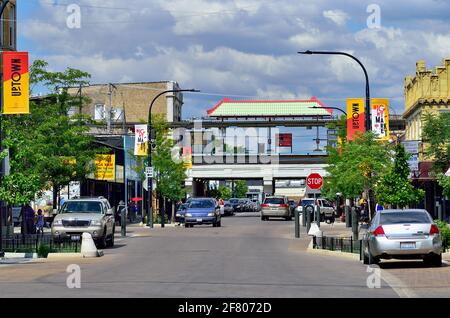 Chicago, Illinois, USA. Argyle Street in the Uptown neighborhood on Chicago's North Side. Stock Photo