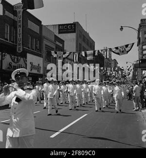 Parade Of The Marinierskapel By The Streets Of Norfolk Virginia United States June 1957 Stock Photo Alamy