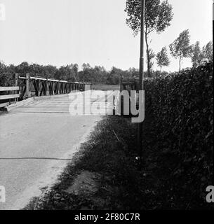 Bailey bridge construction / Pontoon bridge, framework school 1st regiment pioneers. Stock Photo