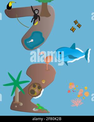 Map of extinct animals Stock Photo - Alamy