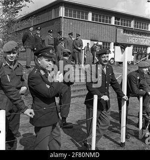 Army officers look at sports competitions of the School Infantry ...