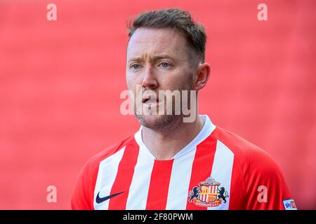 Sunderland, UK. 10th Apr, 2021. Aiden McGeady #28 of Sunderland during the game in Sunderland, UK on 4/10/2021. (Photo by Iam Burn/News Images/Sipa USA) Credit: Sipa USA/Alamy Live News Stock Photo