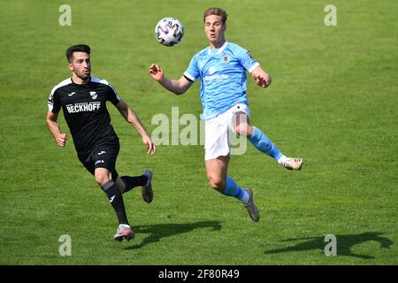 Muenchen GRUENWALDER STADION. 10th Apr, 2021. Stefan LEX (TSV Munich 1860),  action, individual action, single image, cut-out, whole body shot, whole  figure football 3rd division, Liga3, TSV Munich 1860 - SC Verl