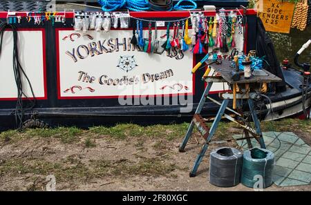 Canal and Narrow Boat scenes on the Trent Mersey Canal at Willington Wharf South Derbyshire Stock Photo