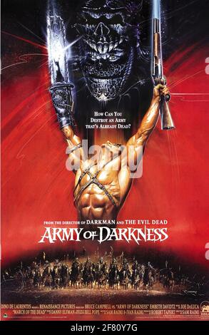 A vintage B-Movie action film poster for Army of Darkness Stock Photo