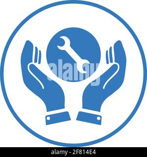 Maintenance care, repair service tools icon is isolated on white background. Simple vector illustration for graphic and web design or commercial purpo Stock Vector