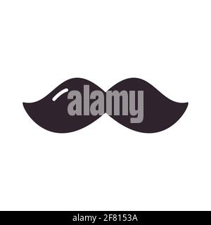 Retro mustache icon on a white background. Vector illustration. Stock Vector