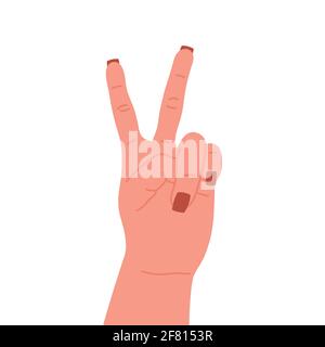 Counting fingers on hand, isolated on white background, vector illustration. Stock Vector