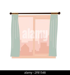 Vector window in flat style, vector flat window, icon on white background. Stock Vector