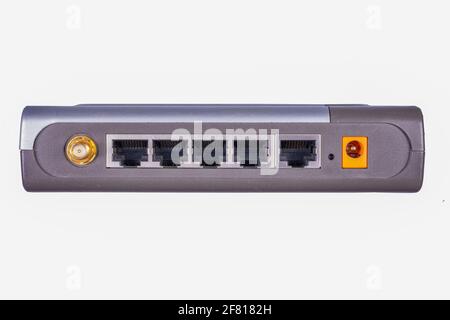 1990 Network Router Old router isolated on white background Stock Photo - Alamy
