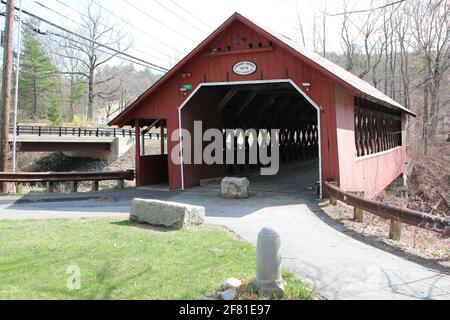 Historic creamery covered bridge in Brattleboro, Vermont Stock Photo