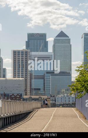 July 2020. London Canary Wharf in London England Stock Photo