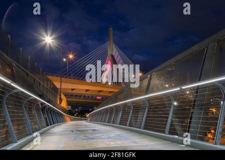 Zakim Bridge in Boston Massachusetts Stock Photo