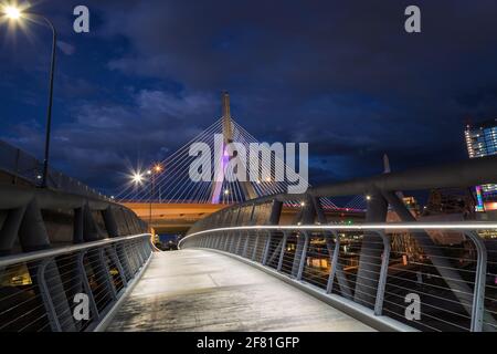 Zakim Bridge in Boston Massachusetts Stock Photo