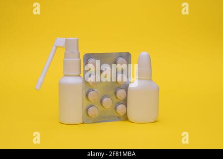 Medicines for the treatment of respiratory diseases.  Stock Photo